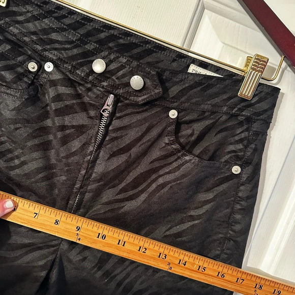 RAG & BONE Black Nina Zebra Stripe Skinny Ankle Jeans Sz 27 Exposed Zip Hi Rise - Picture 12 of 16